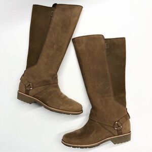 NEW Teva DE LA VINA size 7 waterproof tall boots brown women’s leather knee high
